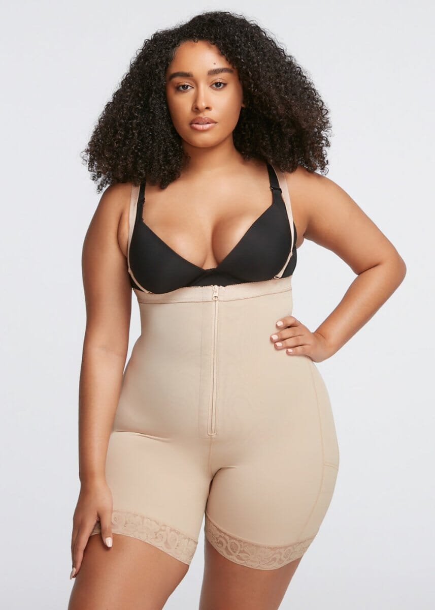 BootyBoosting High-Waist Front Zip Shorts