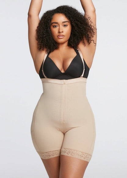 BootyBoosting High-Waist Front Zip Shorts