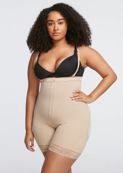 BootyBoosting High-Waist Front Zip Shorts