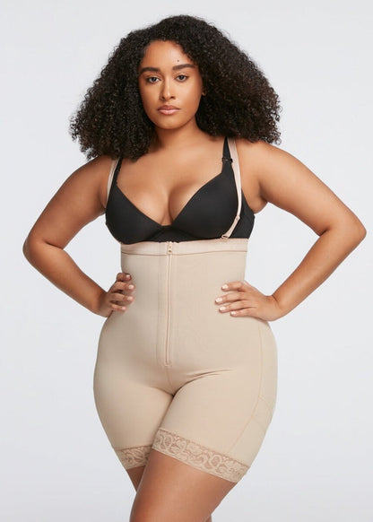 BootyBoosting High-Waist Front Zip Shorts