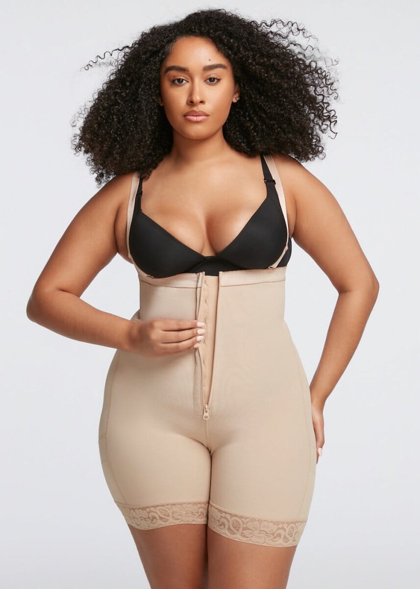 BootyBoosting High-Waist Front Zip Shorts