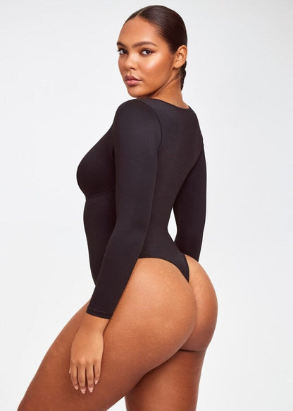 SculptingBodysuit Long Sleeve Plunge Thong