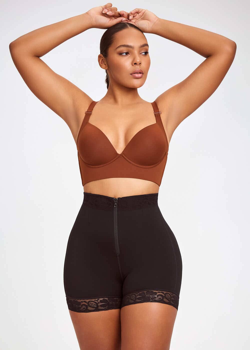 BootyBoosting Mid-Waist Zip Shorts