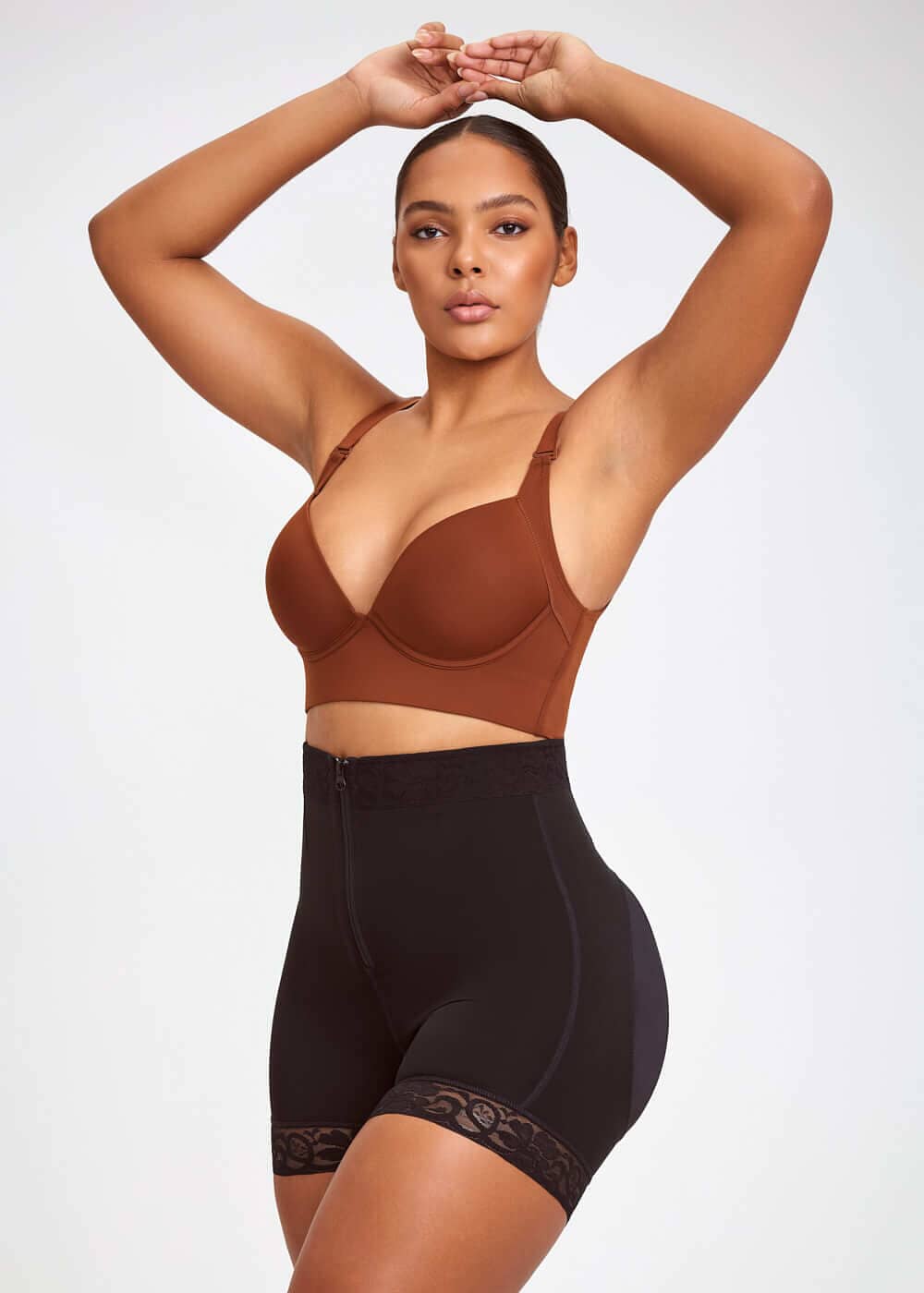 BootyBoosting Mid-Waist Zip Shorts