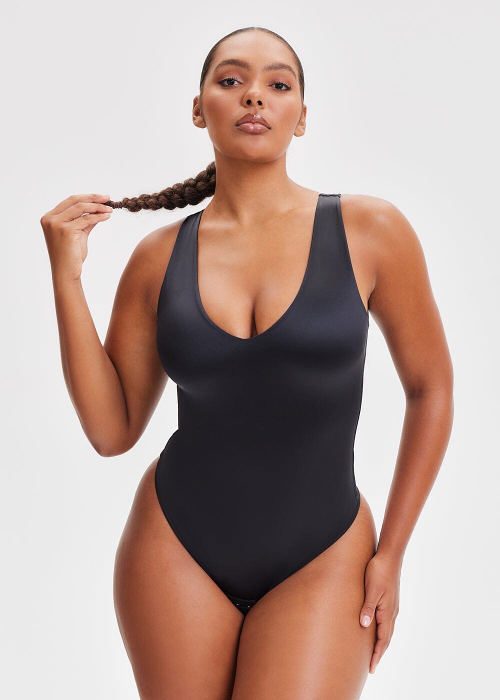 SatinSculpt Tank Bodysuit Thong