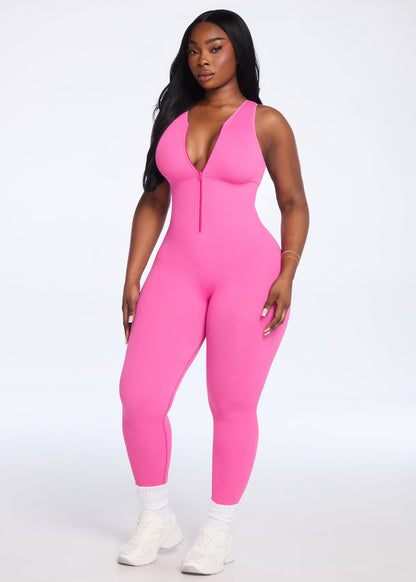 SnatchedKnit Front Zip Jumpsuit